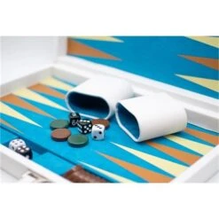 Backgammon 15 Inch 38 Cm White PU Leather By LPG -Board Game Store e1867b05 af49 4a7f 883a 8b6edbe917aa