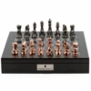 Chess Set Diamond-Cut Copper & Bronze On 20 Inch Carbon Fibre Chess Board By Dal Rossi