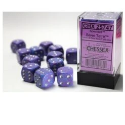 Speckled Silver Tetra 16mm D6 Dice Block (12 Dice) By Chessex