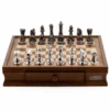 Chess Set Diamond-Cut Titanium & Silver On 20 Inch Walnut Finish Chess Board By Dal Rossi 1 Chess Set Diamond-Cut Titanium & Silver On 20 Inch Walnut Finish Chess Board By Dal Rossi -Board Game Store eeb9001a bdf2 446e a854 aa5570dcdf58
