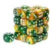 Gemini Gold-Green/White Block 12mm D6 Dice (36 Dice) By Chessex