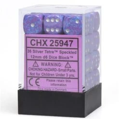 Speckled Silver Tetra 12mm D6 Dice Block (36 Dice) By Chessex