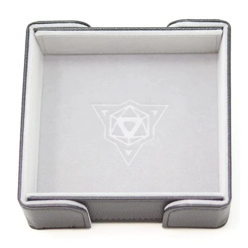 Dice Tray – Square Folding Grey Velvet 3 Dice Tray – Square Folding Grey Velvet