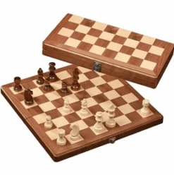 Chess Set 12 Inch 30cm Walnut Maple Folding By Philos